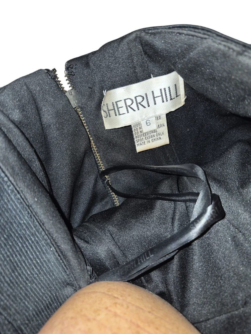 Sherri Hill Black Strapless Evening Dress